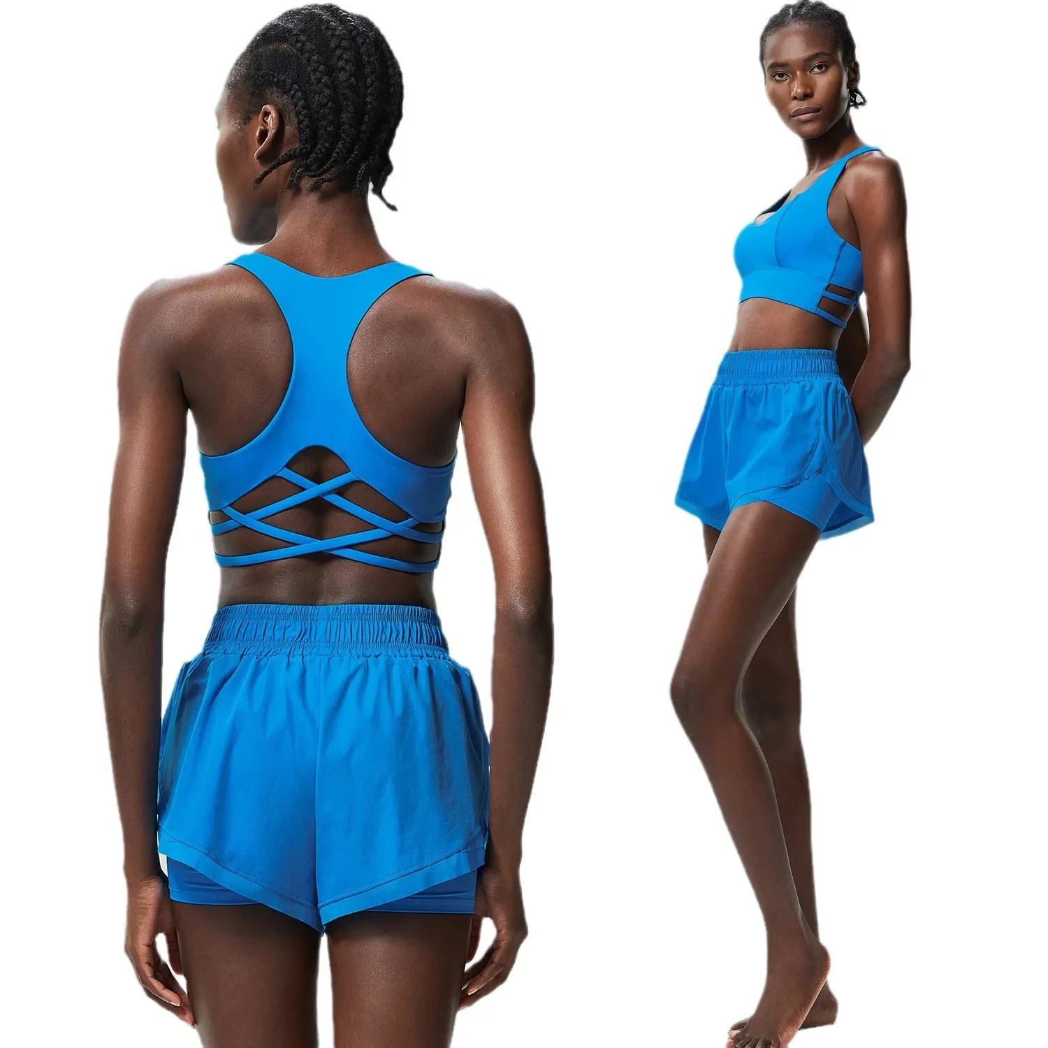 Yoga fitness suit women's large size quick-drying sports running suit two-piece set anti-light fitness jumping tennis suit - Image 5