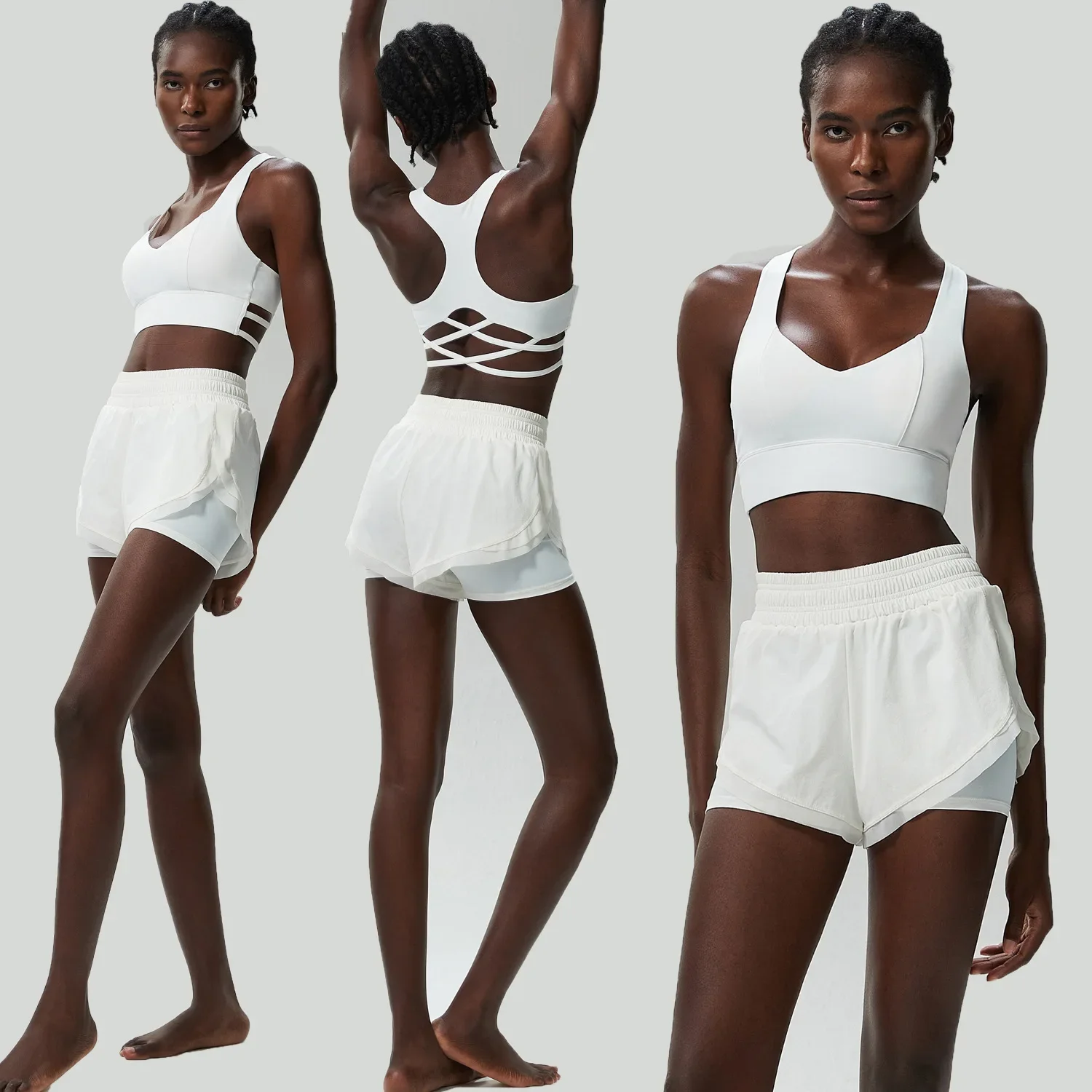 Yoga fitness suit women's large size quick-drying sports running suit two-piece set anti-light fitness jumping tennis suit - Image 4