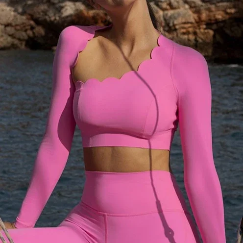 Diagonal Shoulder Hollow Irregular Long Sleeved High Elastic Slimming Breathable Quick Drying Pilates Training and Fitness Top - Image 3